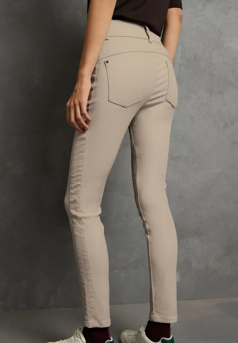 STREET ONE STUDIO Hosen*Coated Slim Fit Hose dark morn beige