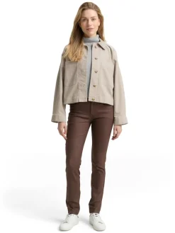 Tom Tailor Hosen*Coated TTLENE SLIM Jeans brown coated denim