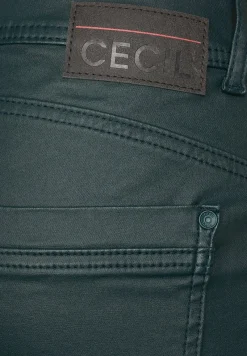 Cecil Hosen*Coating Slim Fit Hose dark ocean green
