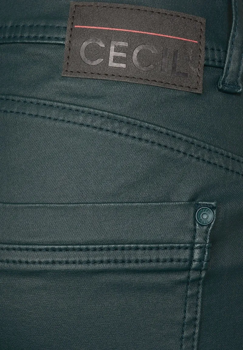 Cecil Hosen*Coating Slim Fit Hose dark ocean green
