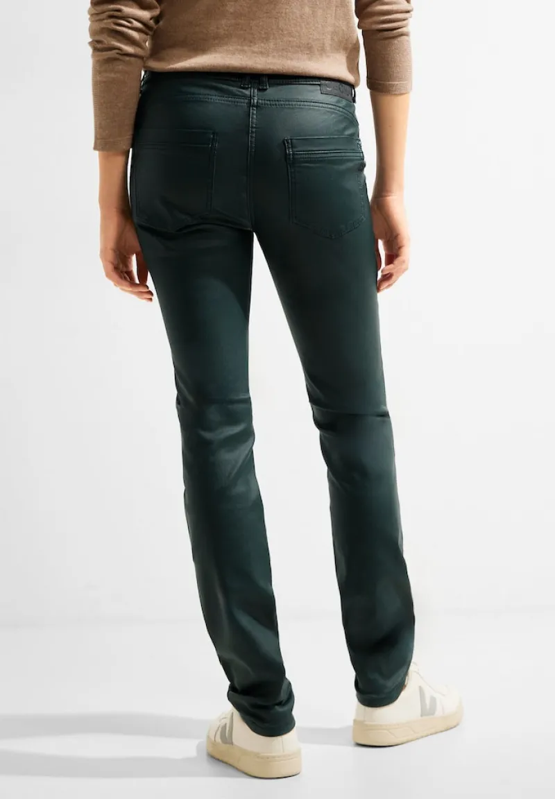 Cecil Hosen*Coating Slim Fit Hose dark ocean green