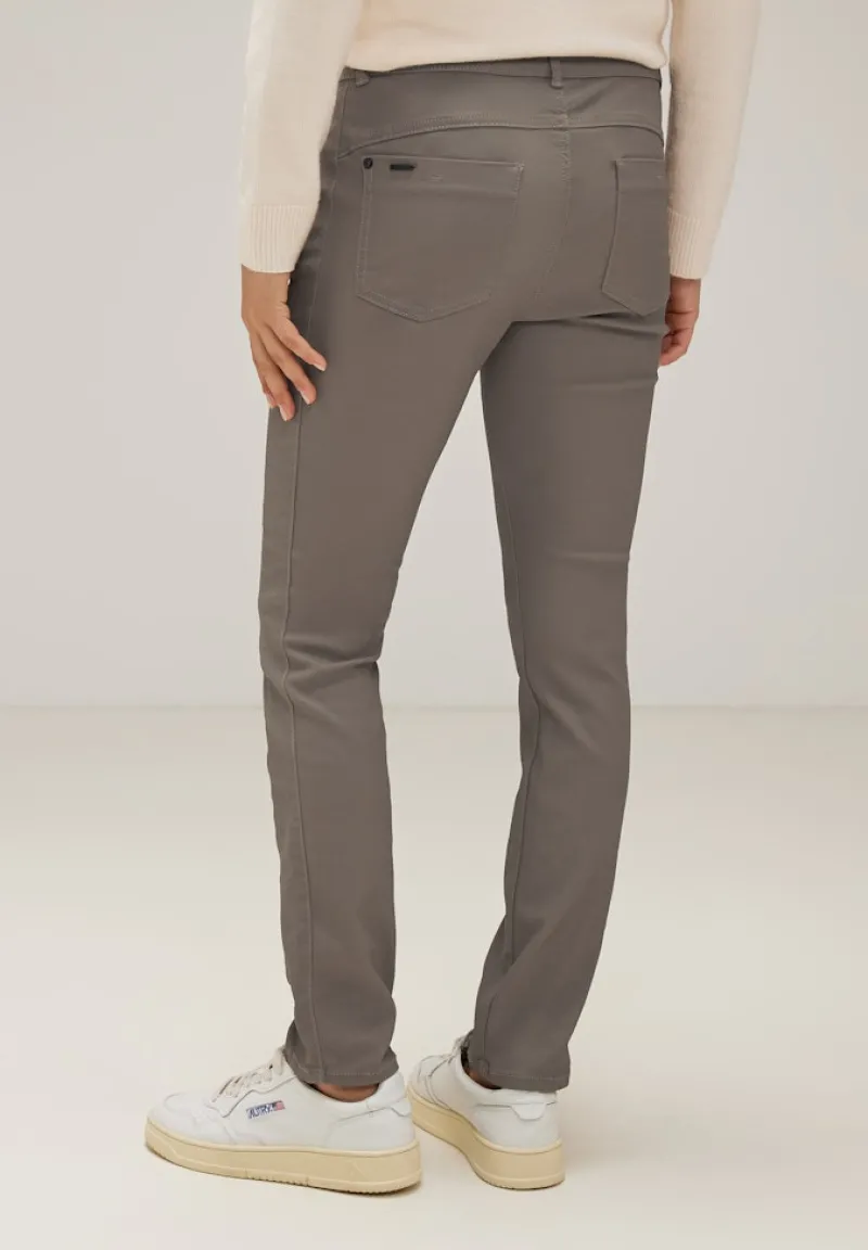 Street One Hosen*Coating Slim Fit Hose shiny sandy mocca