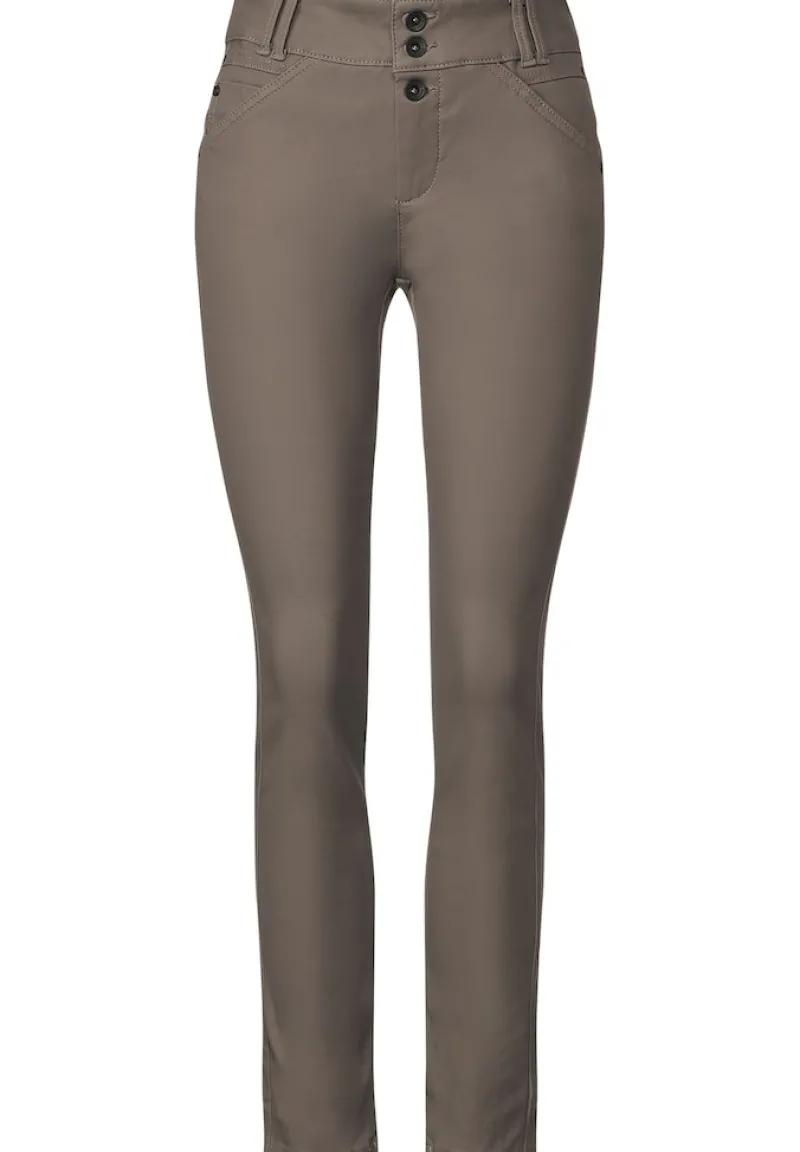 Street One Hosen*Coating Slim Fit Hose shiny sandy mocca