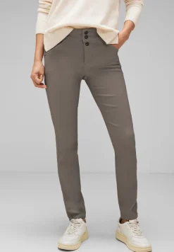 Street One Hosen*Coating Slim Fit Hose shiny sandy mocca