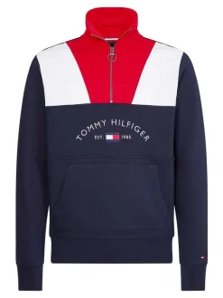 Tommy Hilfiger Pullover & Sweatshirts*COLOR BLOCK MOCK NECK red - multi