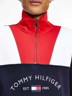 Tommy Hilfiger Pullover & Sweatshirts*COLOR BLOCK MOCK NECK red - multi