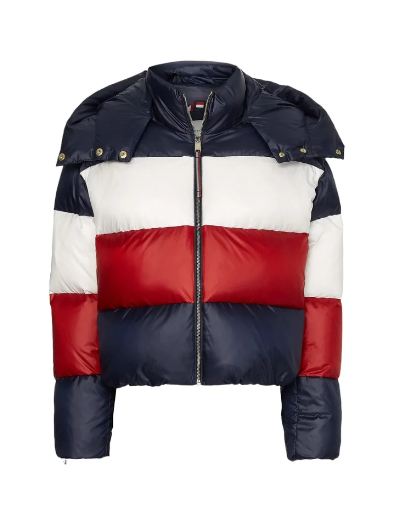 Tommy Hilfiger Jacken*COLORBLOCK DWN PUFFER JKT desert sky regatta red ecru