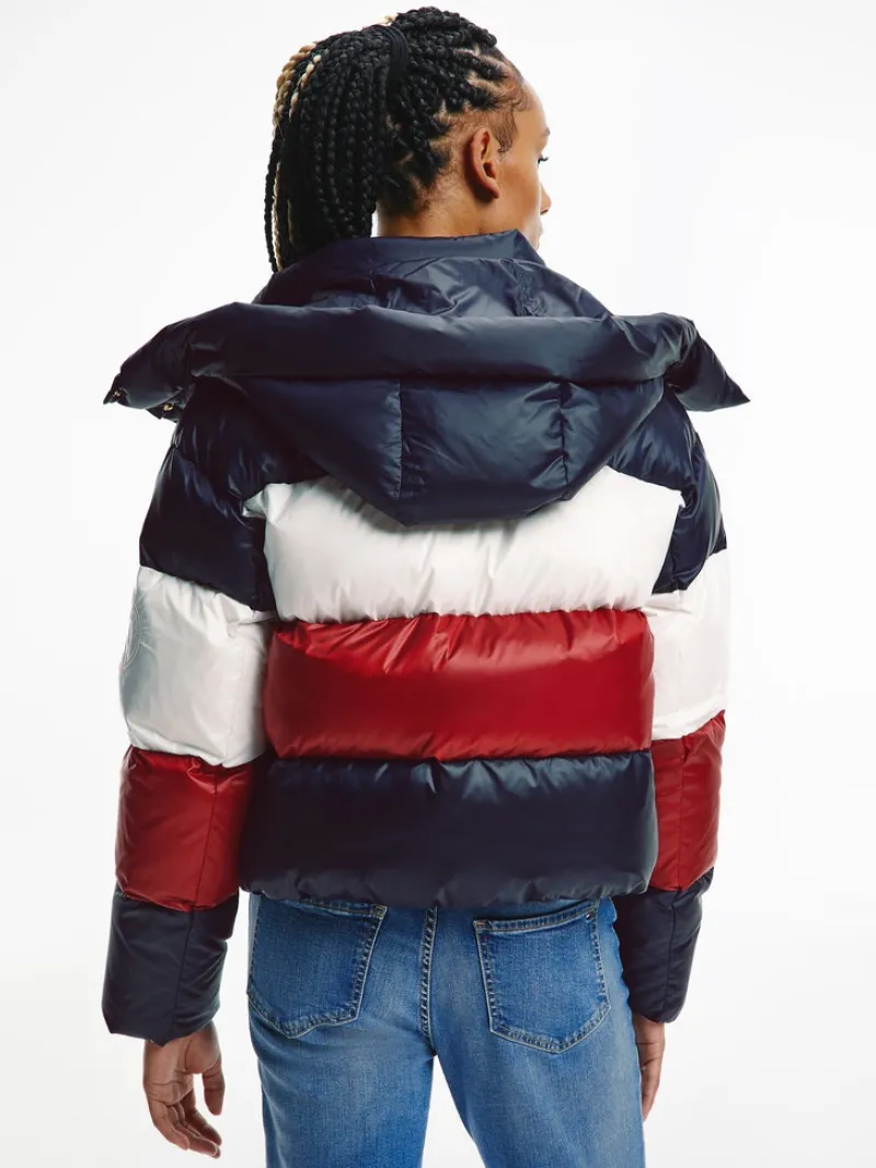 Tommy Hilfiger Jacken*COLORBLOCK DWN PUFFER JKT desert sky regatta red ecru