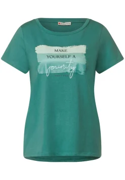 Street One Shirts*Colorblock Partprint Shirt lagoon green