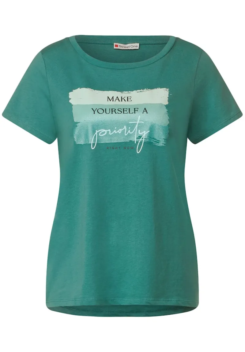 Street One Shirts*Colorblock Partprint Shirt lagoon green