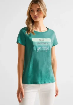 Street One Shirts*Colorblock Partprint Shirt lagoon green