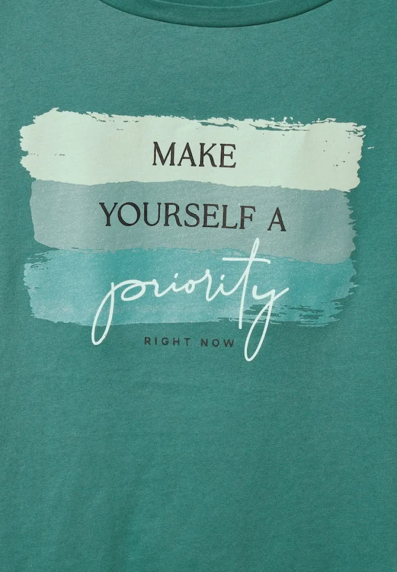 Street One Shirts*Colorblock Partprint Shirt lagoon green