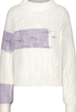 Monari Pullover & Sweatshirts*Colourblocking-Pullover mit Zopfmuster off-white