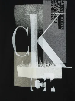 Calvin Klein Jeans Pullover & Sweatshirts*CONNECTED LAYER LANDSCAPE HOODIE ck black