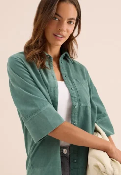 Cecil Blusen*Cord Hemdbluse jewel green