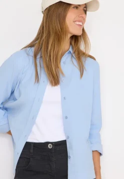 Cecil Blusen*Cord Hemdbluse light sky blue