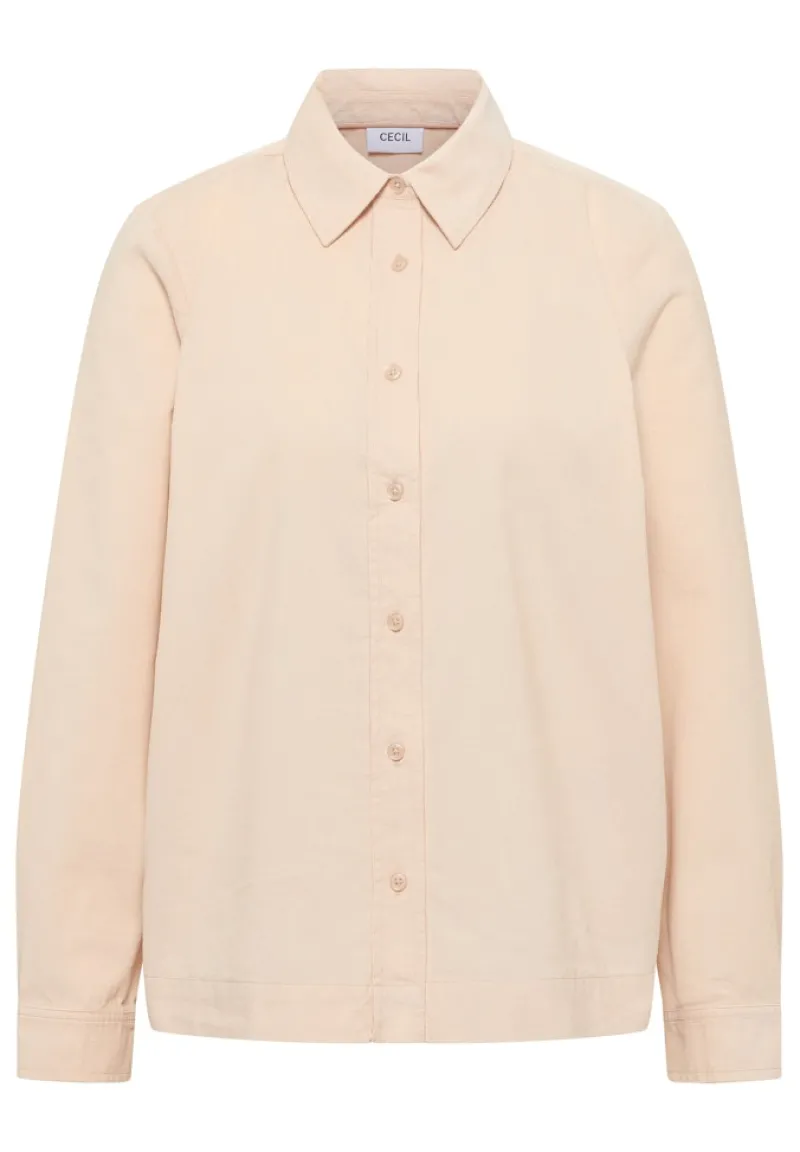 Cecil Blusen*Cord Hemdbluse oat milk beige