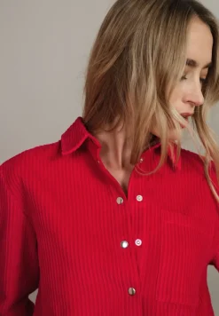 Street One Blusen*Cord Hemdbluse Racing Red