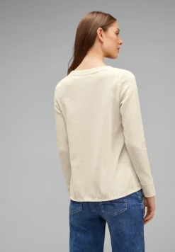 Street One Pullover & Sweatshirts*Cord Langarmshirt smooth sand beige