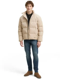 Tom Tailor Denim Jacken*Cord Puffer-Jacke mit Stehkragen cashew beige