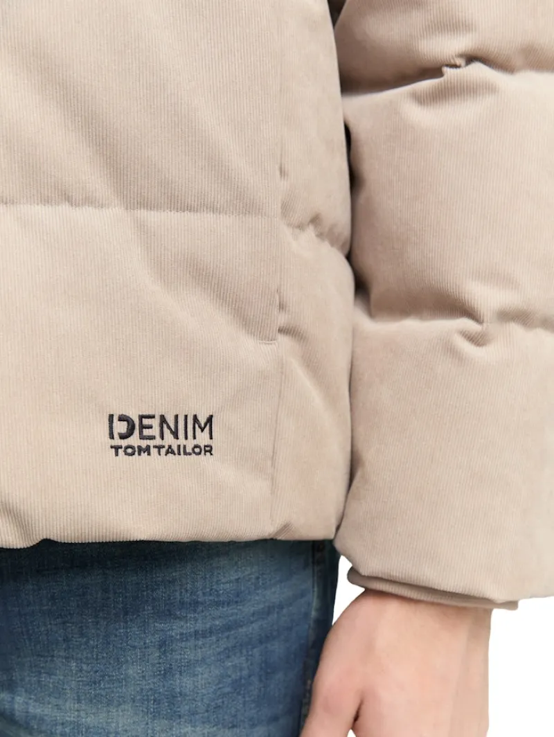 Tom Tailor Denim Jacken*Cord Puffer-Jacke mit Stehkragen cashew beige