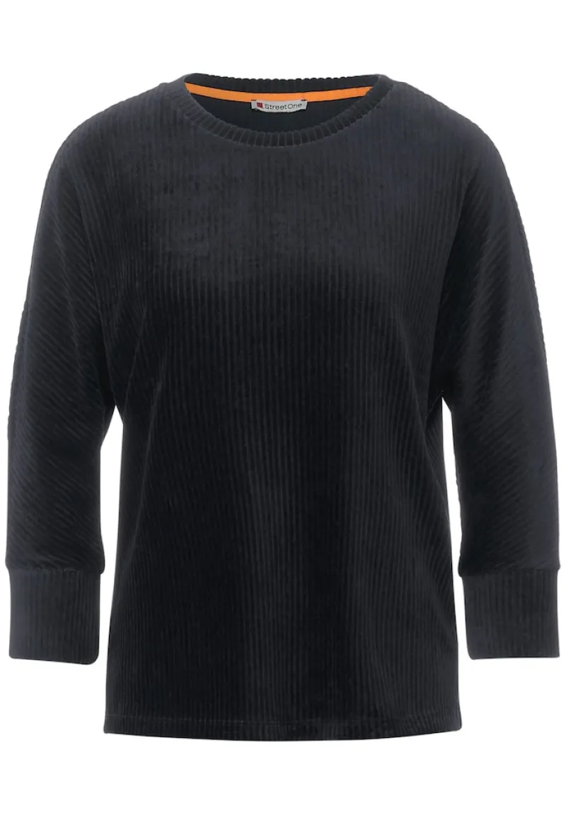 Street One Shirts*Cord Shirt dark washed grey