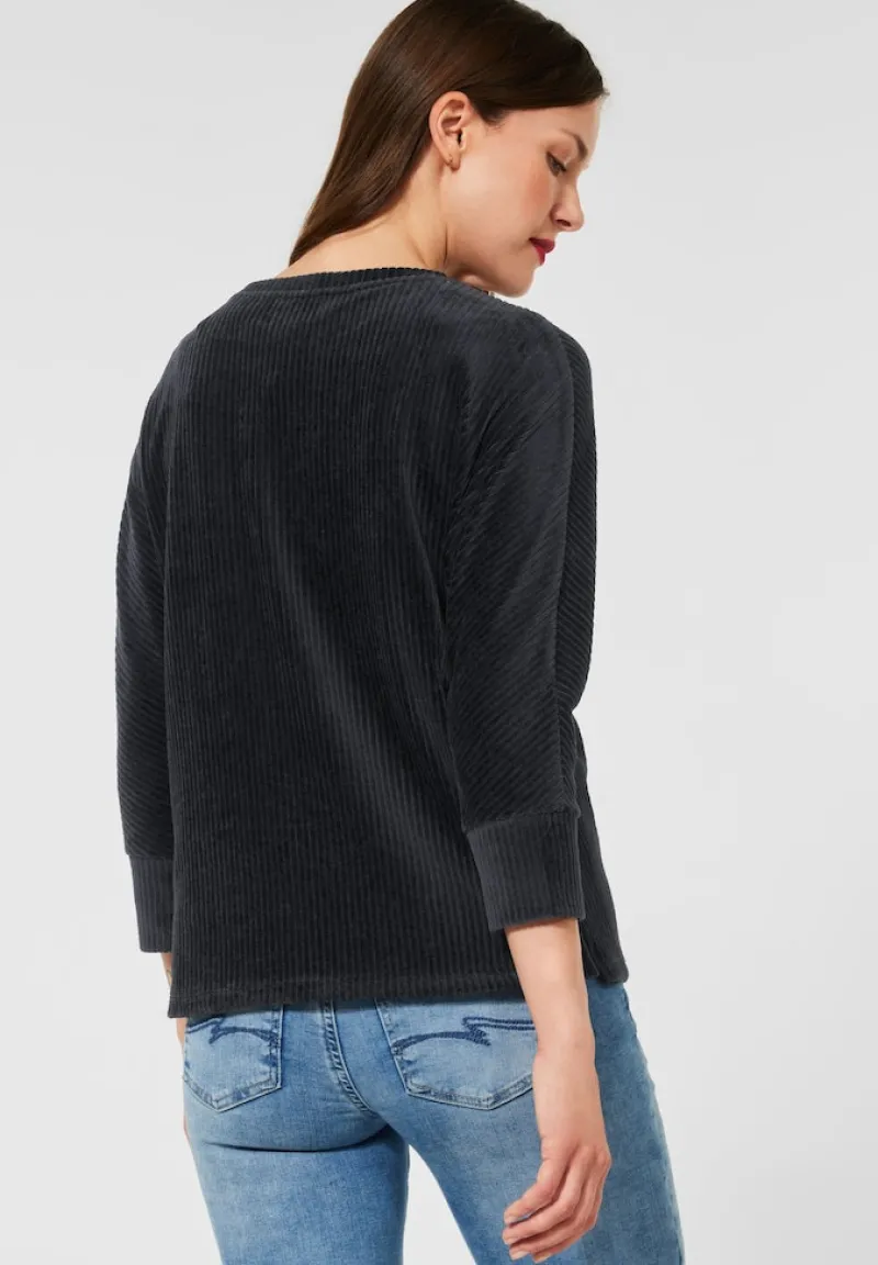 Street One Shirts*Cord Shirt dark washed grey