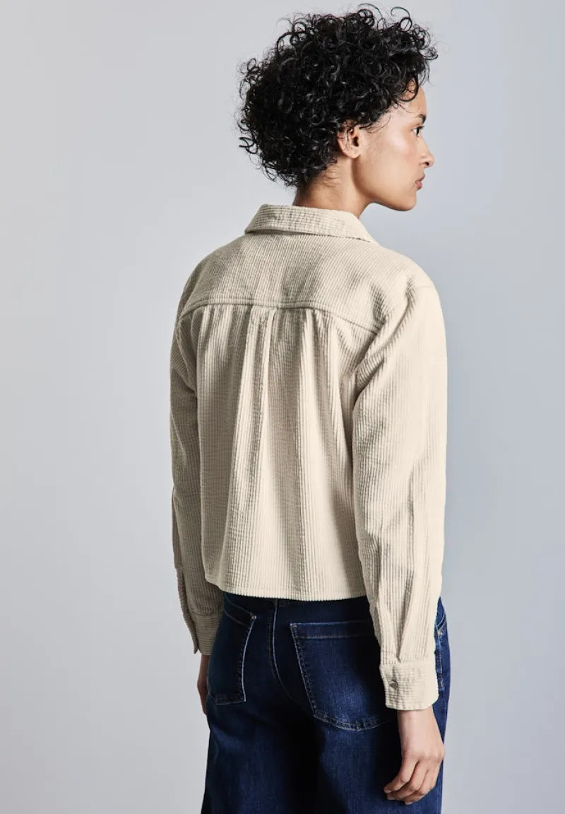 Street One Blusen*Cordbluse mit Knopfleiste smooth sand beige