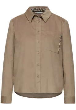 Street One Blusen*Cordbluse mit Tapedetails flowing beige