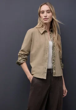 Street One Blusen*Cordbluse mit Tapedetails flowing beige