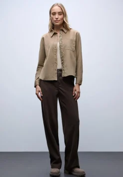 Street One Blusen*Cordbluse mit Tapedetails flowing beige