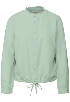 Street One Blusen*Cordbluse mit Tunnelzug serene green