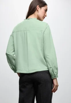 Street One Blusen*Cordbluse mit Tunnelzug serene green
