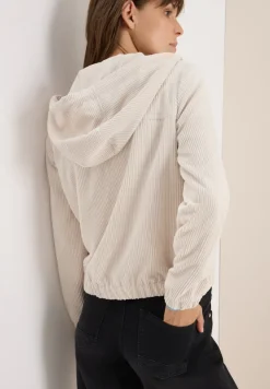 Cecil Jacken*Cordjacke mit Kapuze oat milk beige