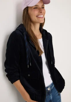 Cecil Jacken*Cordjacke mit Kapuze urban dark blue