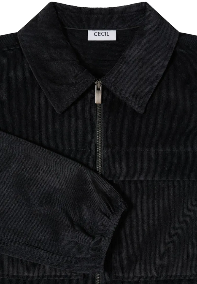 Cecil Jacken*Cordjacke mit Tunnelzug Black