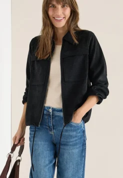 Cecil Jacken*Cordjacke mit Tunnelzug Black