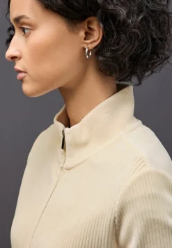 Street One Pullover & Sweatshirts*Cordjacke mit Zipper soft beige