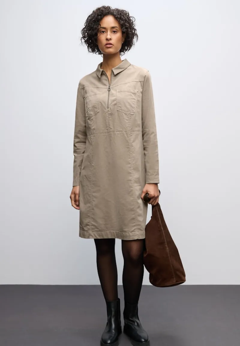 Street One Kleider*Cordkleid mit Zipper morning beige