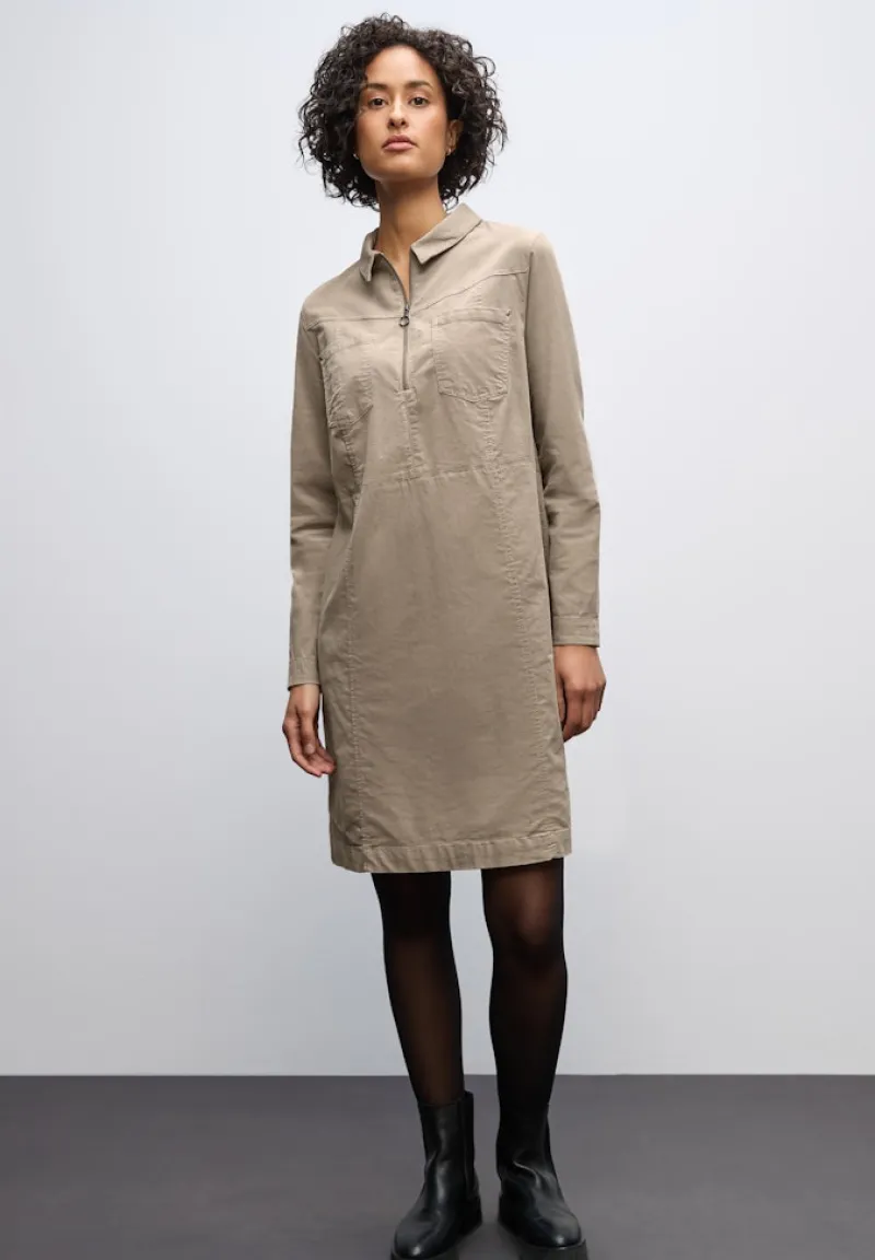 Street One Kleider*Cordkleid mit Zipper morning beige