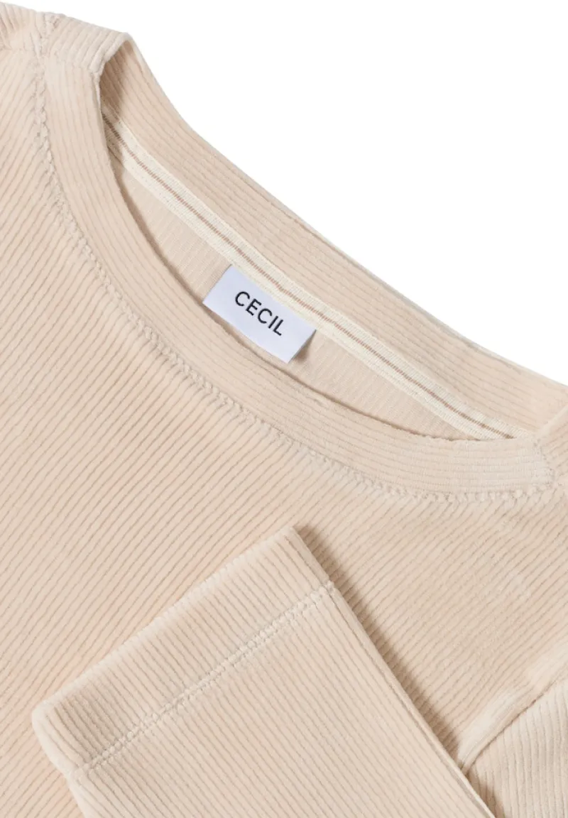 Cecil Shirts*Cordshirt in Unifarbe oat milk beige