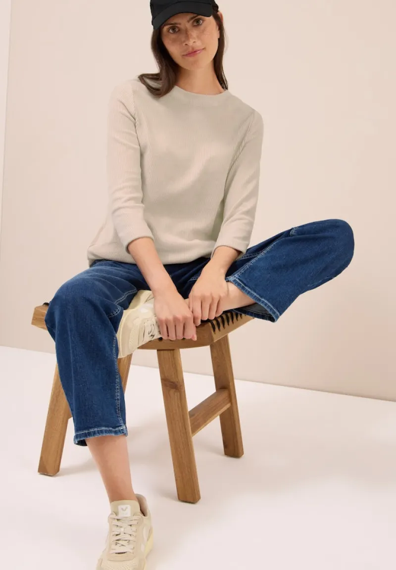 Cecil Shirts*Cordshirt in Unifarbe oat milk beige