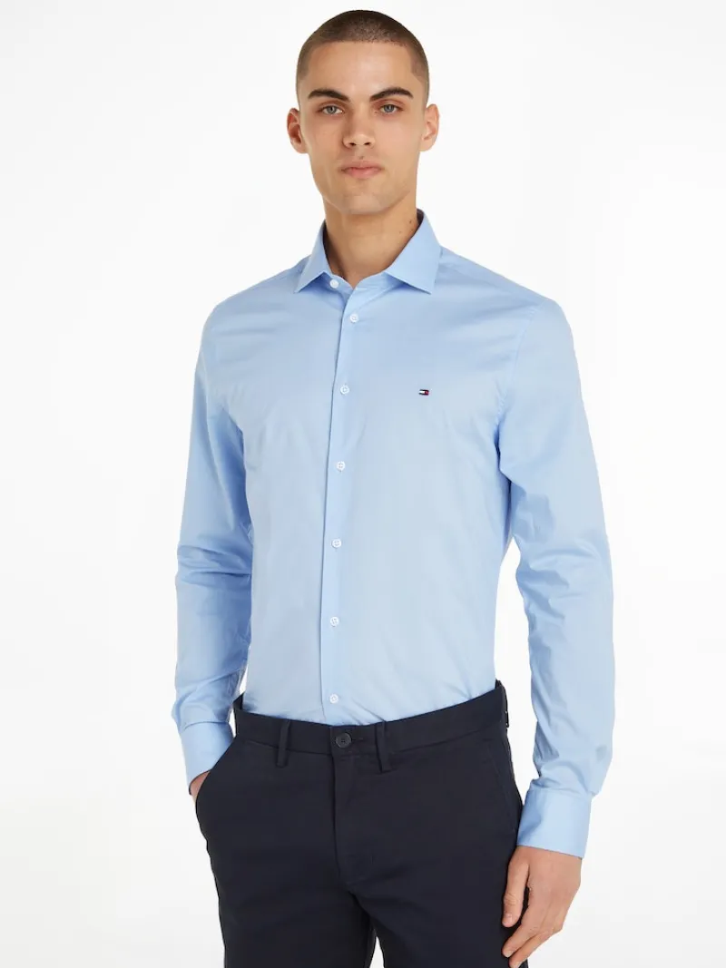 Tommy Hilfiger Hemden|Big Boys*CORE CL FLEX POPLIN SF SHIRT custom color light blue