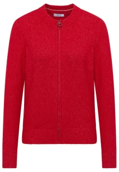 Cecil Pullover & Sweatshirts*Cosy Cardigan mit Zipper fiery red melange