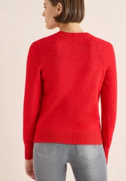 Cecil Pullover & Sweatshirts*Cosy Cardigan mit Zipper fiery red melange
