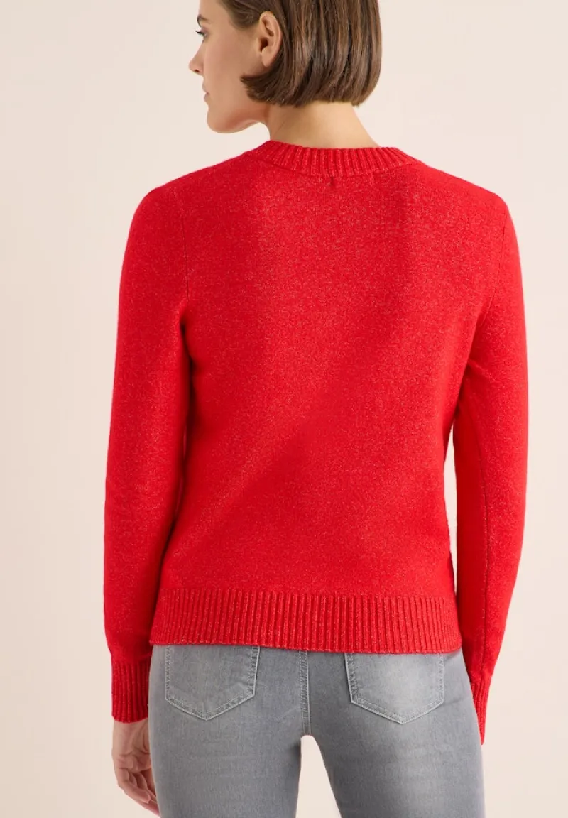 Cecil Pullover & Sweatshirts*Cosy Cardigan mit Zipper fiery red melange