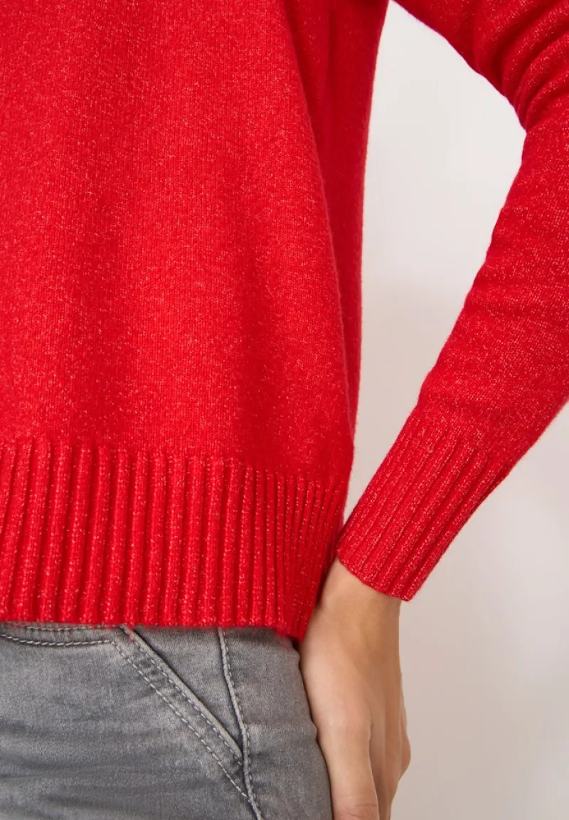 Cecil Pullover & Sweatshirts*Cosy Cardigan mit Zipper fiery red melange