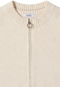 Cecil Pullover & Sweatshirts*Cosy Cardigan mit Zipper oat milk beige melange