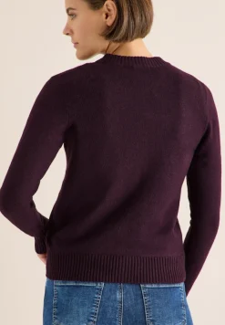 Cecil Pullover & Sweatshirts*Cosy Cardigan mit Zipper eggplant red melange