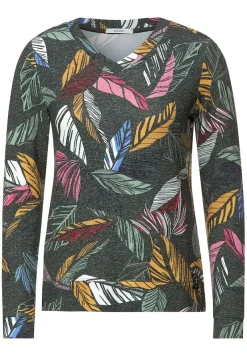 Cecil Pullover & Sweatshirts*Cosy feel Shirt mit Print pine green melange